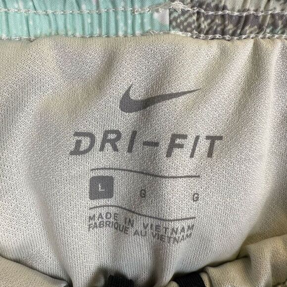 Nike Dri Fit Mens Size Large Drawstring Waist Swim Trunks Shorts Blue Brown - Picture 5 of 7